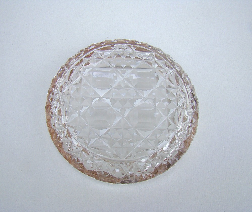  VICTORIAN STERLING SILVER & HOBNAIL GLASS LEMON DISH, BIRMINGHAM 1895
 View VI