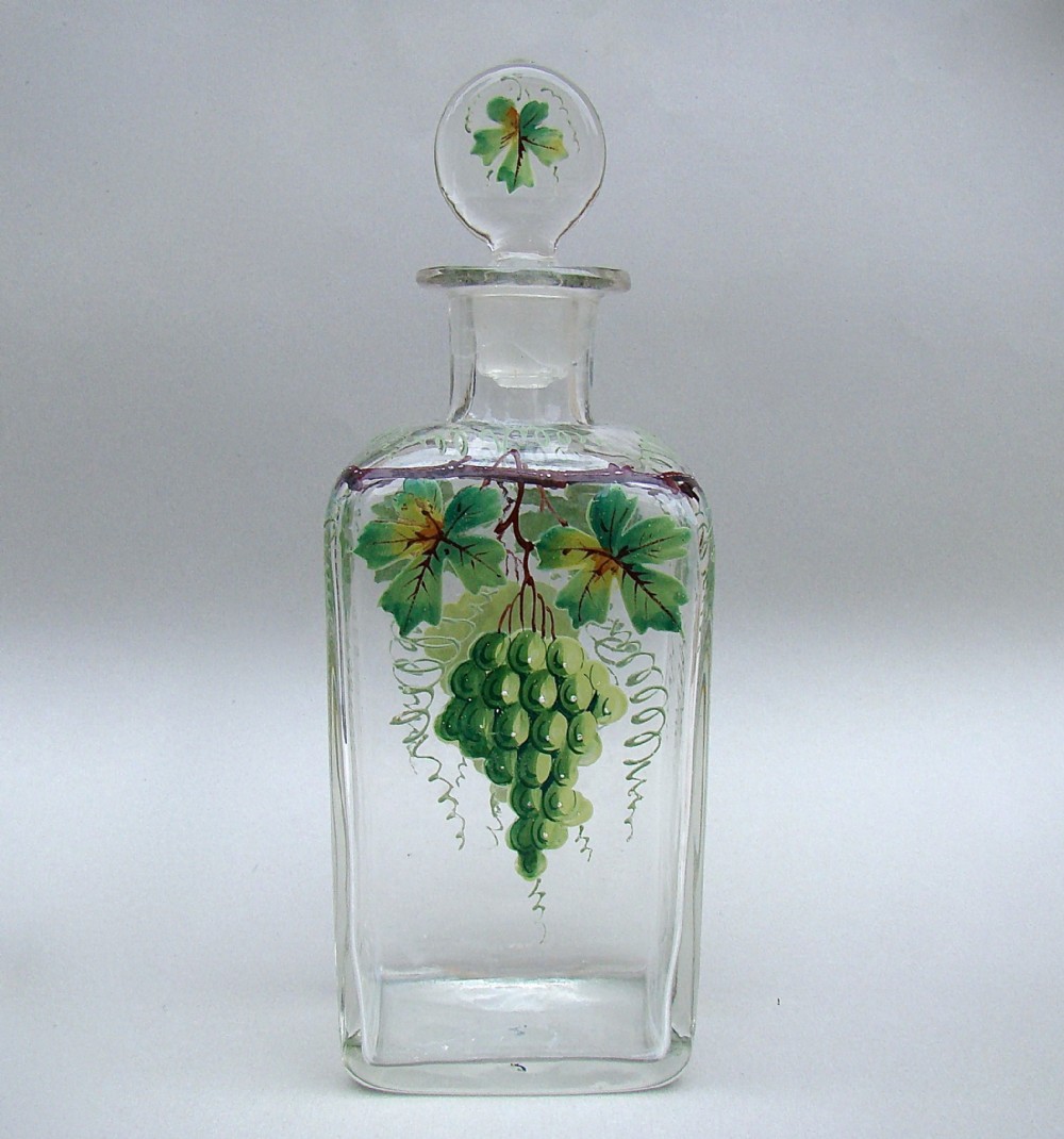 19TH CENTURY FRENCH ENAMELLED GLASS DECANTER, CIRCA 1880
