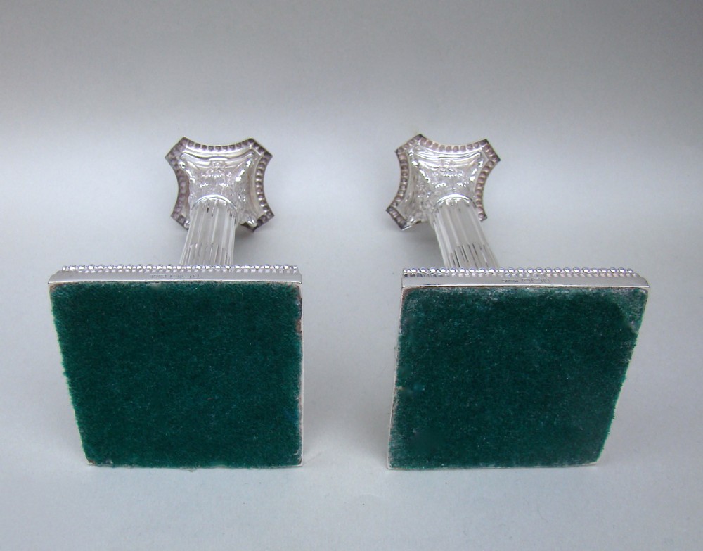 FABULOUS PAIR OF EDWARDIAN STERLING SILVER CORINTHIAN COLUMN CANDLESTICKS BY JAMES DIXON & SONS, SHEFFIELD 1901 View IX