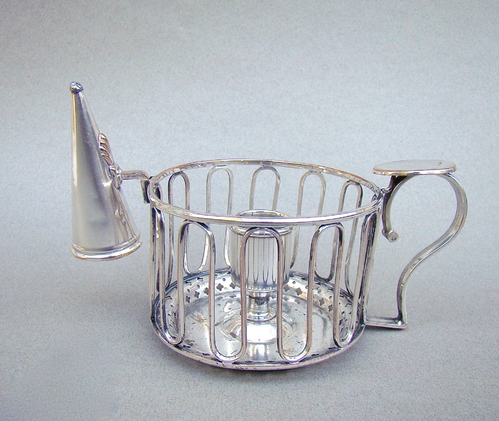 GEORGIAN OLD SHEFFIELD PLATE WIREWORK CHAMBER STICK, CIRCA 1800 View VIII