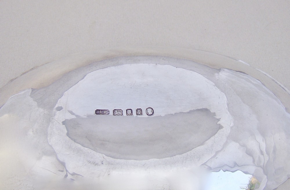 R.E. STONE ARTS & CRAFT PLANISHED SILVER DISH, LONDON 1934 View VI