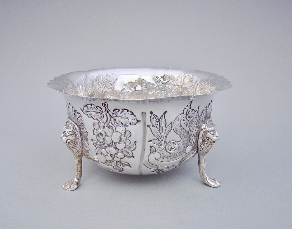 DELIGHTFUL IRISH SILVER SUGAR BOWL BY WEIR & SONS, DUBLIN 1908 View II