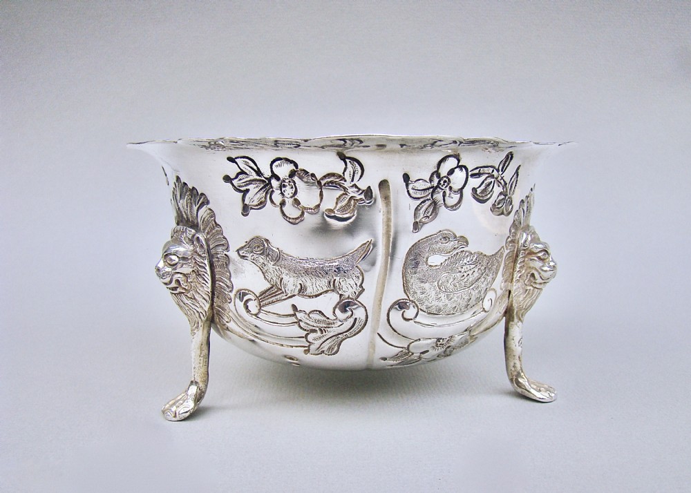 DELIGHTFUL IRISH SILVER SUGAR BOWL BY WEIR & SONS, DUBLIN 1908