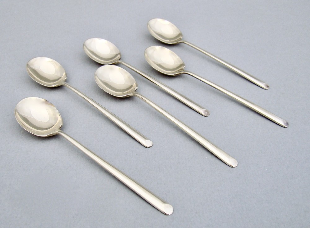 CASED SET OF SIX SILVER GILT DEMI-TASSE COFFEE SPOONS BY JAMES DIXON & SONS, SHEFFIELD 1926 View III