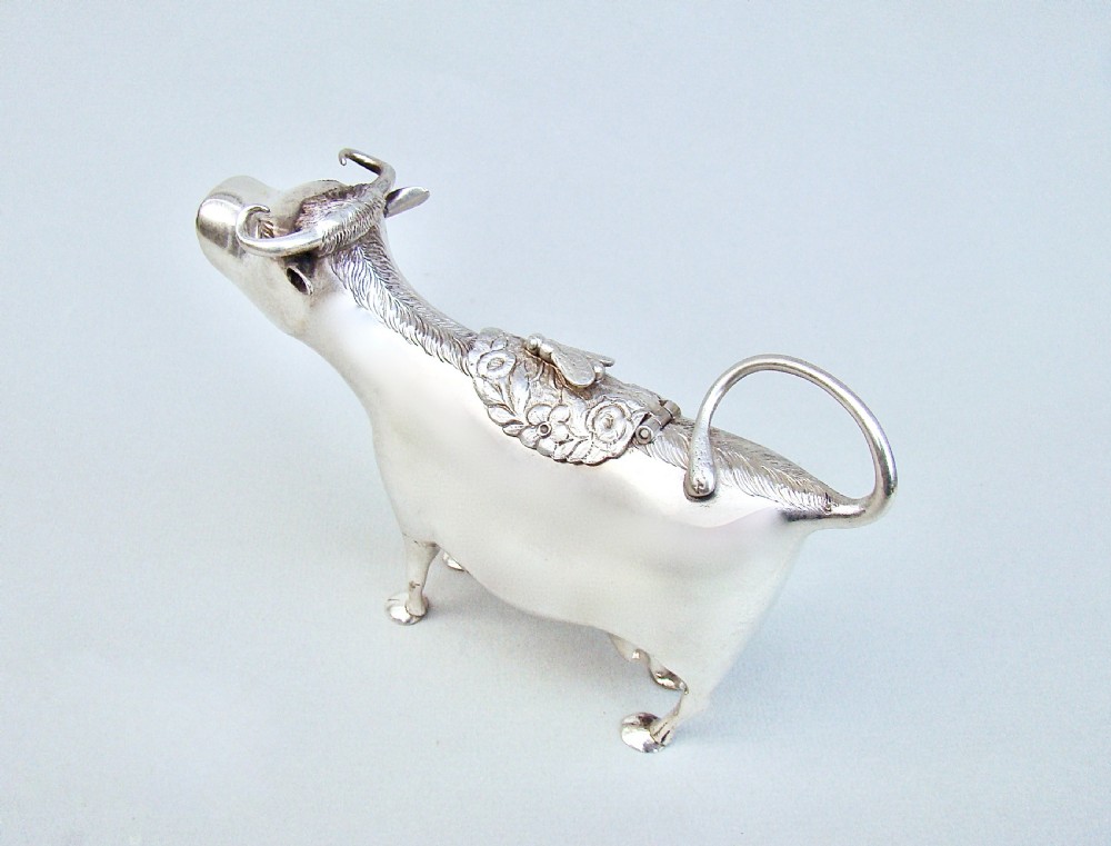 EXQUISITE 19TH C. DUTCH SILVER COW CREAMER, CIRCA 1890 View VI