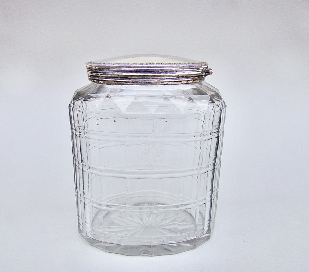 RARE GEORGIAN OLD SHEFFIELD PLATE & SLICED-CUT GLASS TEA CADDY, CIRCA 1800