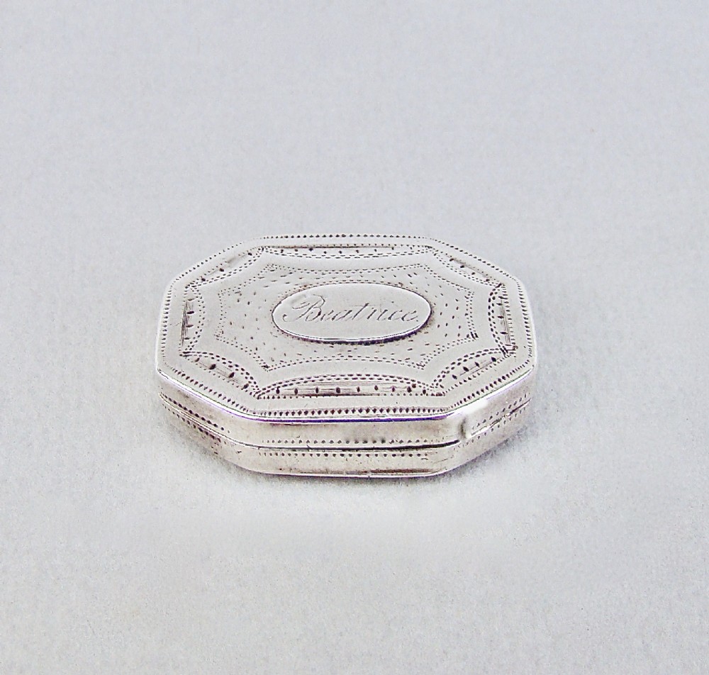 GEORGIAN SILVER VINAIGRETTE BY JOSEPH WILLMORE, BIRMINGHAM 1810