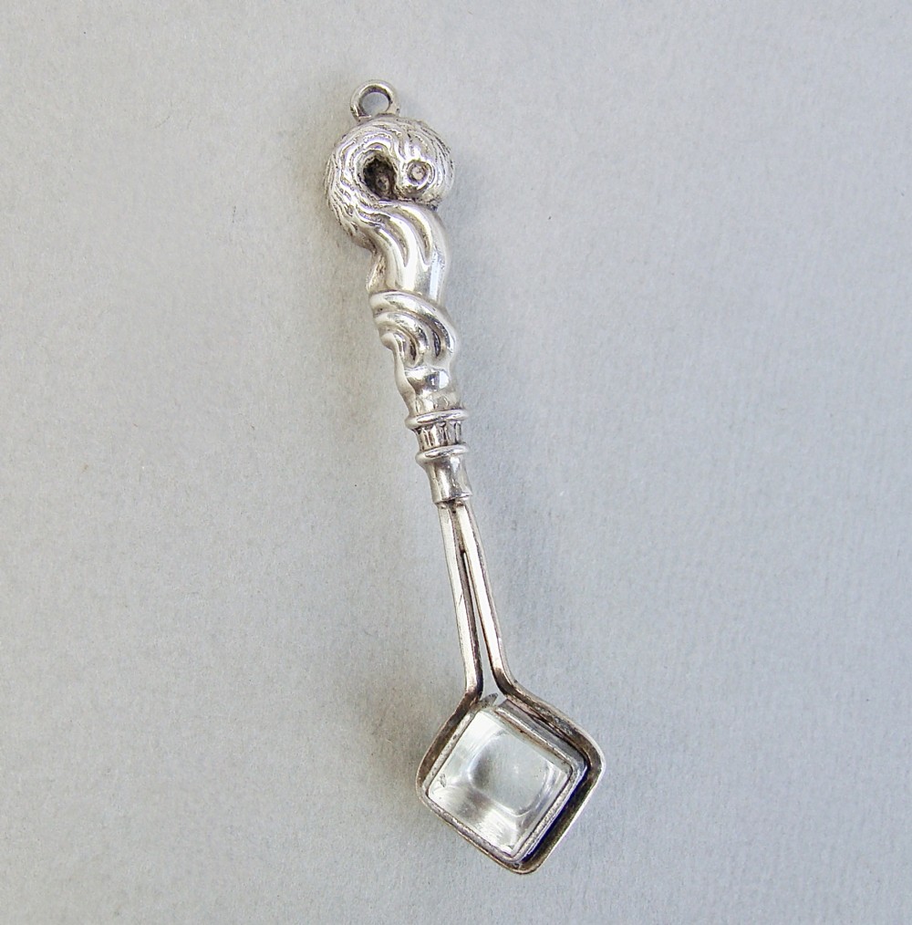 RARE VICTORIAN SILVER MINIATURE JEWELLER'S LOUPE OR MAGNIFIER  FOR CHATELAINE, CIRCA 1890