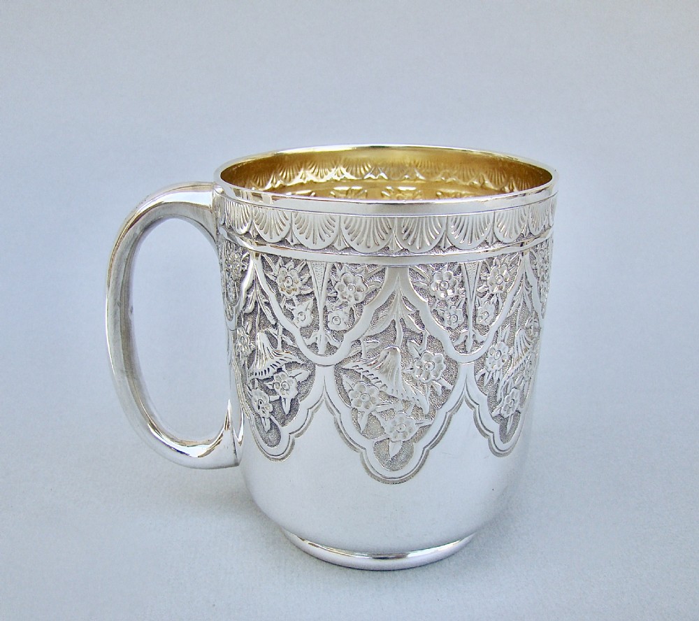 FABULOUS EARLY VICTORIAN SILVER CHRISTENING MUG BY MAPPIN & WEBB, SHEFFIELD 1844