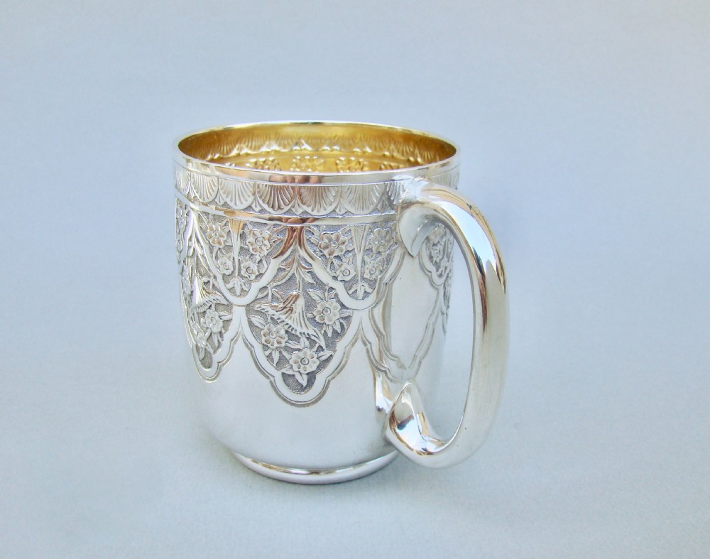 FABULOUS EARLY VICTORIAN SILVER CHRISTENING MUG BY MAPPIN & WEBB, SHEFFIELD 1844 View VI