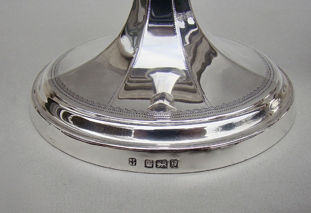 ELEGANT PAIR OF EDWARDIAN STERLING SILVER COLUMN CANDLESTICKS BY FORDHAM & FAULKNER, SHEFFIELD 1910 View VI