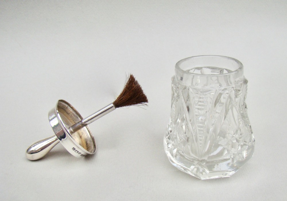 ELEGANT GEORGE V SILVER MOUNTED CUT GLASS GLUE POT BY  HENRY WILLIAMSON, BIRMINGHAM 1913 View V