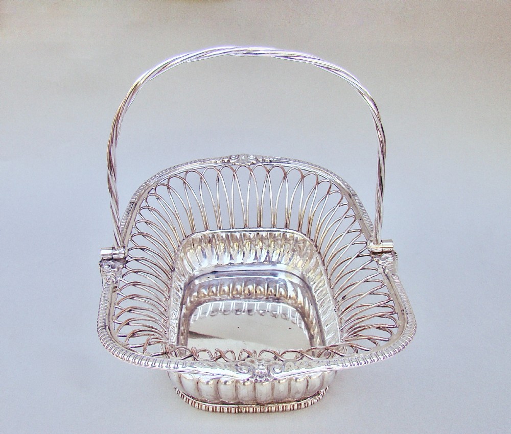 FABULOUS GEORGIAN OLD SHEFFIELD PLATE WIREWORK BREAD BASKET, CIRCA 1825
 View IV