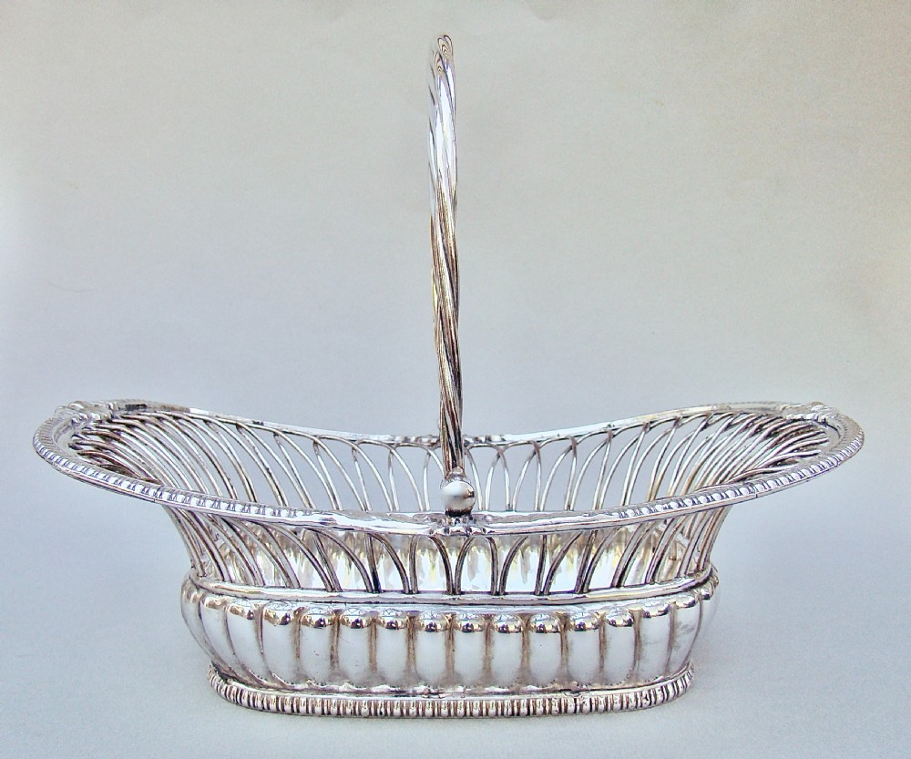 FABULOUS GEORGIAN OLD SHEFFIELD PLATE WIREWORK BREAD BASKET, CIRCA 1825
 View V