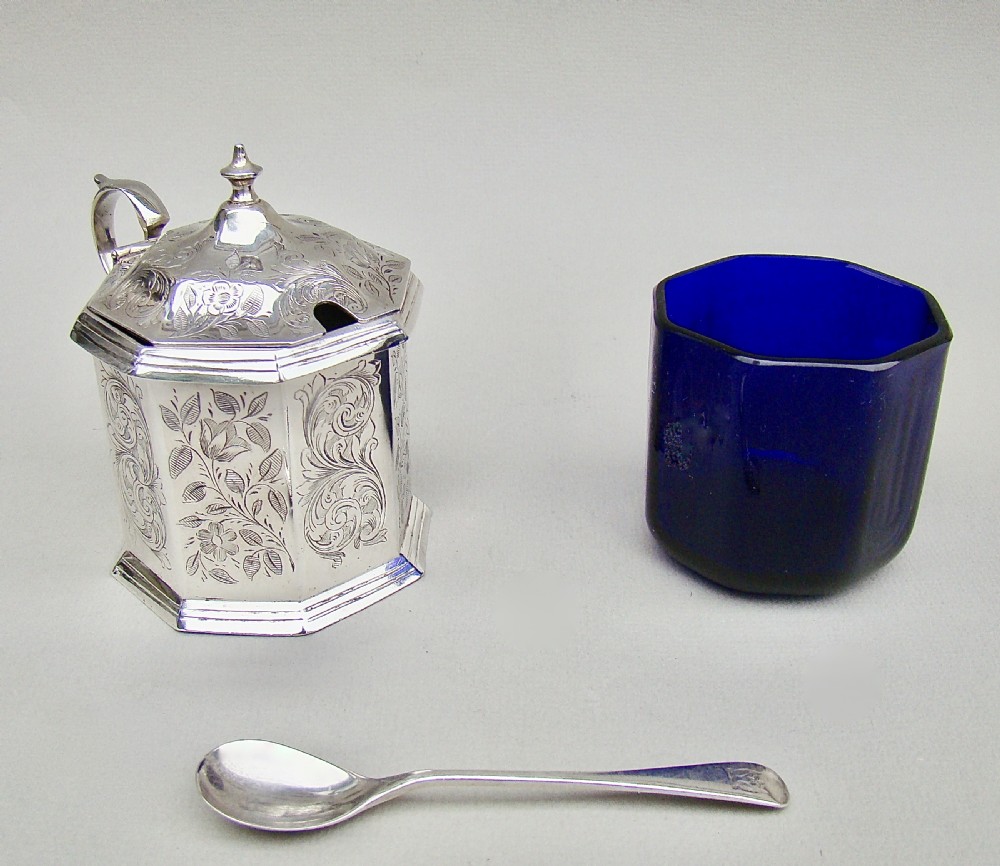 VICTORIAN SILVER  MUSTARD POT BY HILLIARD & THOMASON, BIRMINGHAM 1884 View VI