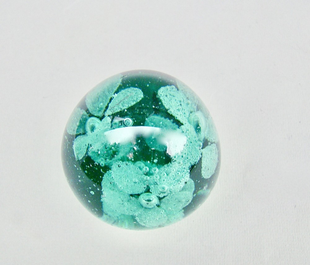 VICTORIAN GREEN GLASS MULTIPLE FLOWER DUMP PAPERWEIGHT, CIRCA 1890 View IV