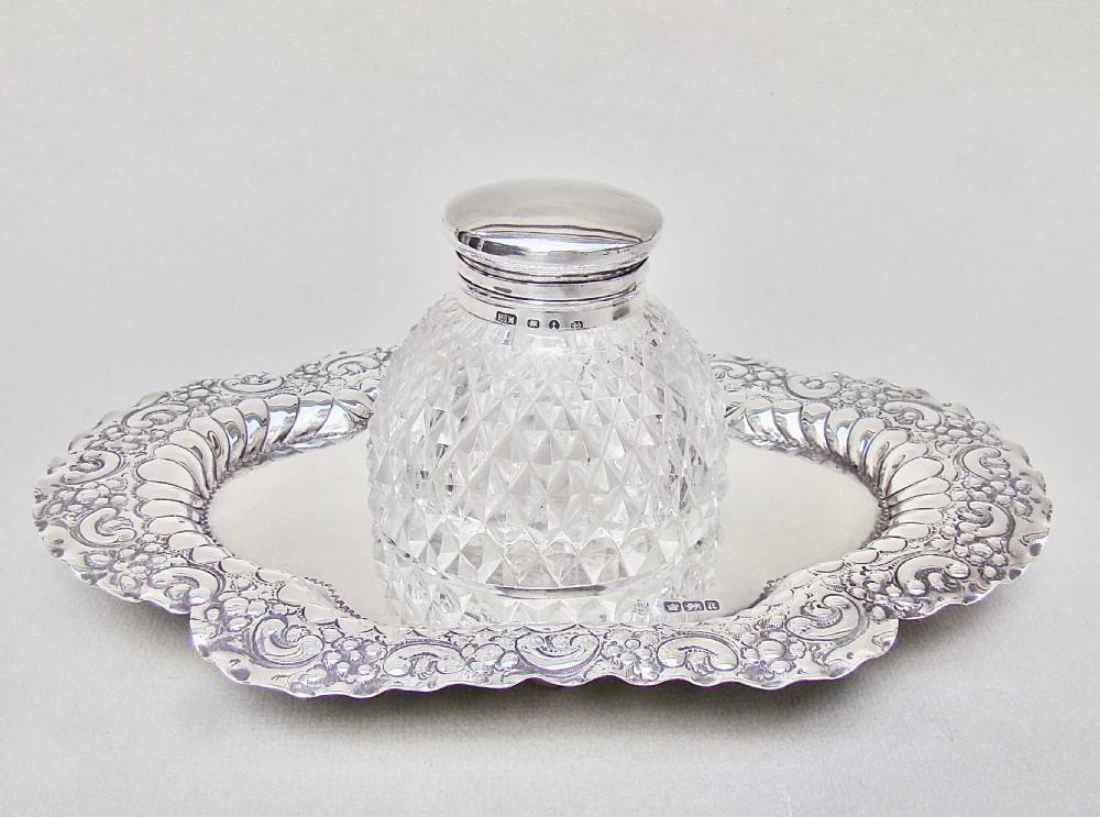 FABULOUS VICTORIAN SILVER INKSTAND BY CHARLES EDWARD NIXON, SHEFFIELD 1893