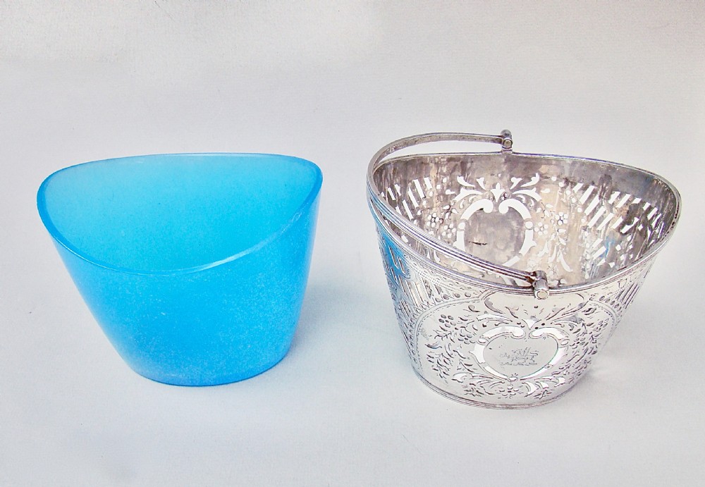 RARE AND EXQUISITE VICTORIAN SILVER SUGAR BASKET BY NATHAN & HAYES, CHESTER 1896 View V
