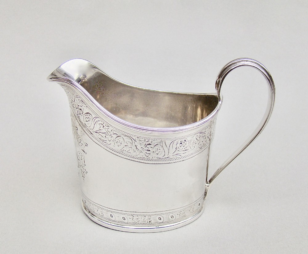 ELEGANT GEORGIAN SILVER CREAM JUG BY SAMUEL MERITON II, LONDON 1795