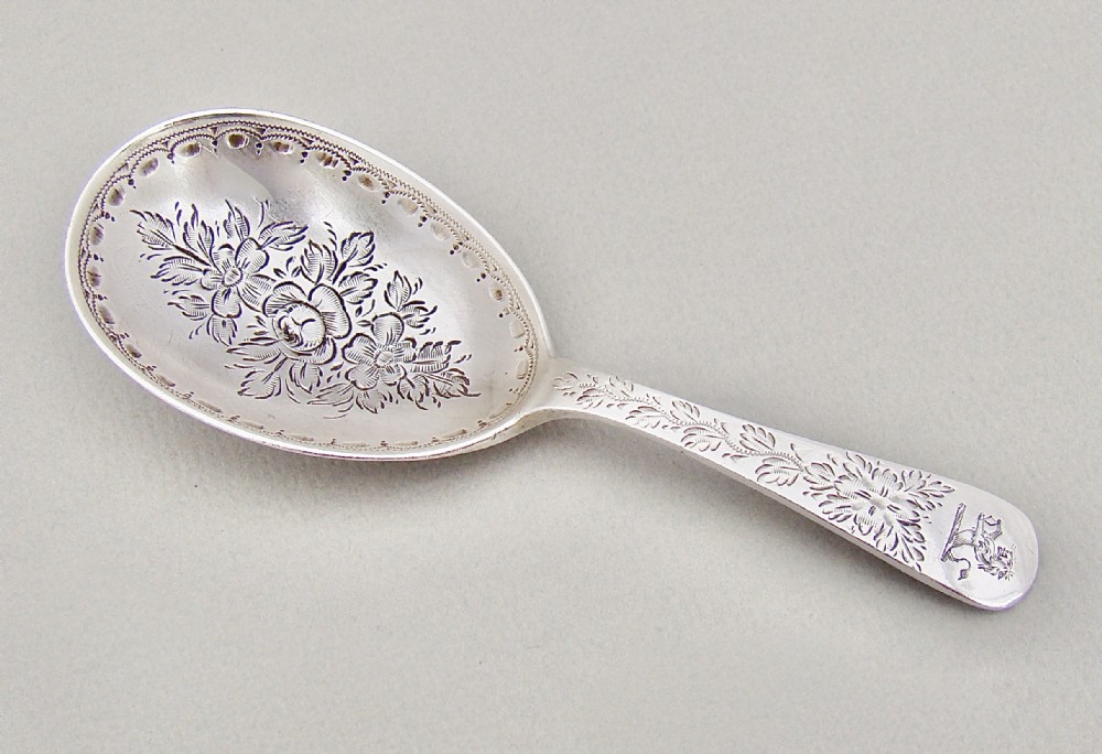 EXQUISITE VICTORIAN SILVER CADDY SPOON BY BARNARD & SONS, BIRMINGHAM 1875