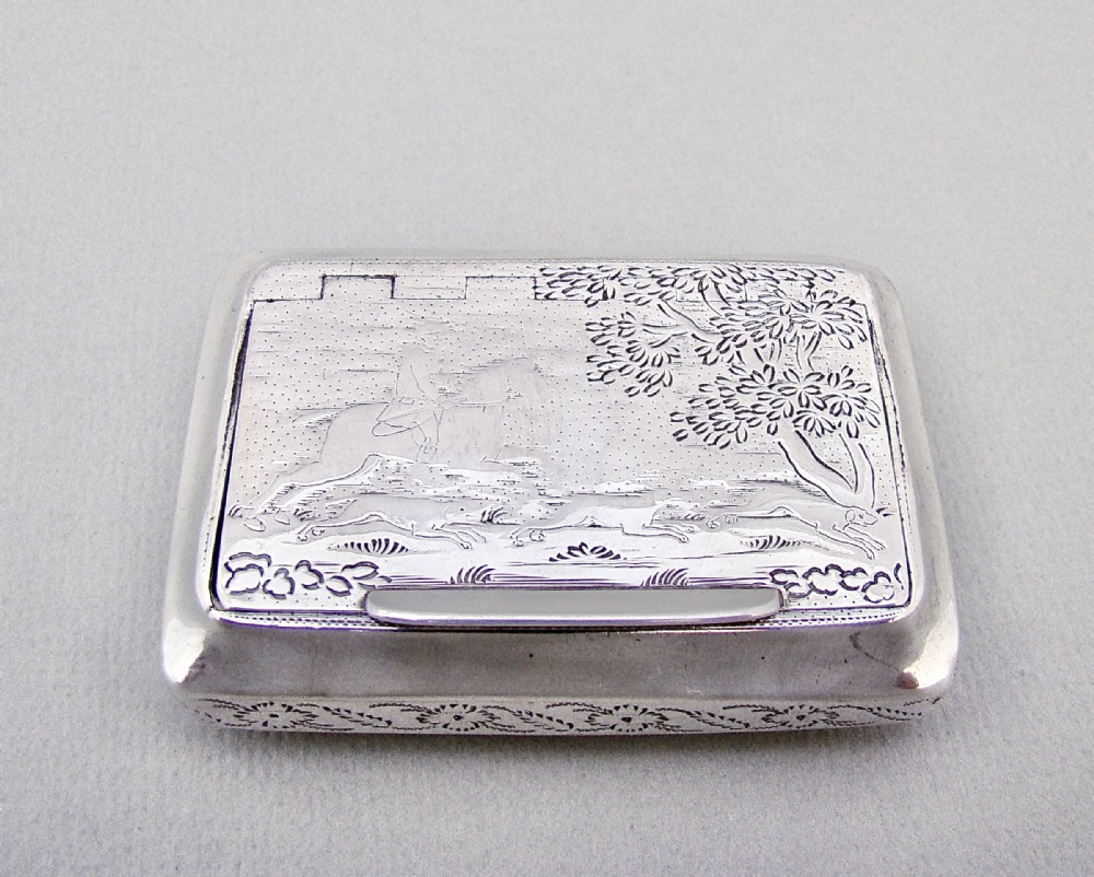 EXQUISITE GEORGIAN SILVER SNUFF BOX BY WILLIAM PUGH, BIRMINGHAM 1816
