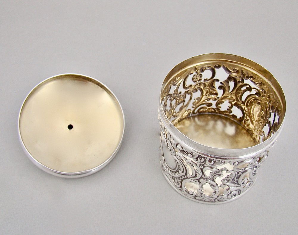 RARE EDWARDIAN SILVER STRING BOX BY LEVI & SALAMAN, BIRMINGHAM 1909 View V