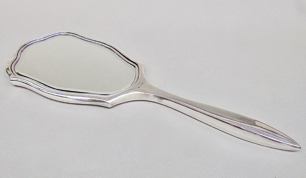 MID-CENTURY SILVER HAND MIRROR BY BROADWAY & CO, BIRMINGHAM 1955 View II