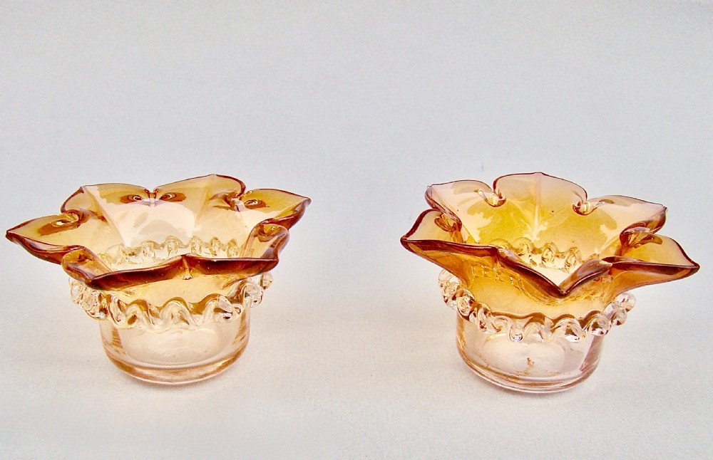 DELIGHTFUL PAIR OF VICTORIAN SILVER PLATED STANDS WITH GLASS SALTS BY JOHN GRINSELL & SONS, CIRCA 1890 View VIII