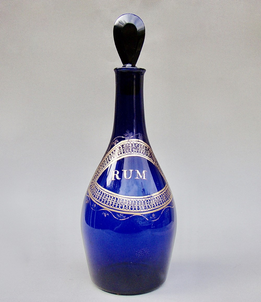 BEAUTIFUL GEORGIAN BRISTOL BLUE GLASS 