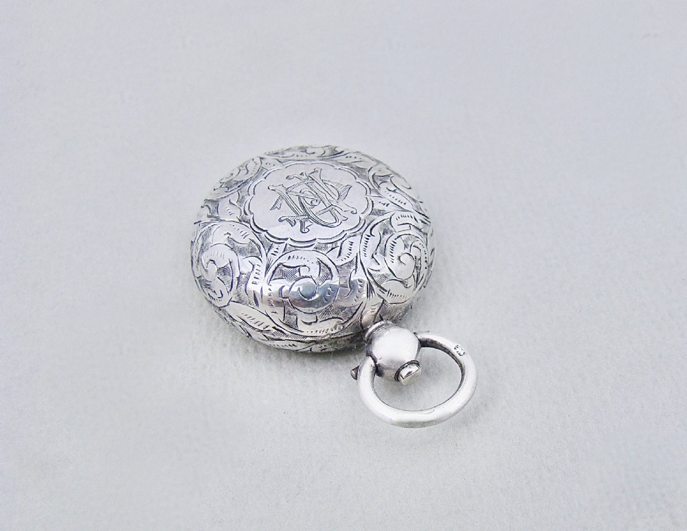 EXQUISITE VICTORIAN SILVER SINGLE SOVEREIGN CASE BY MINSHULL & LATIMER, BIRMINGHAM 1896 View II