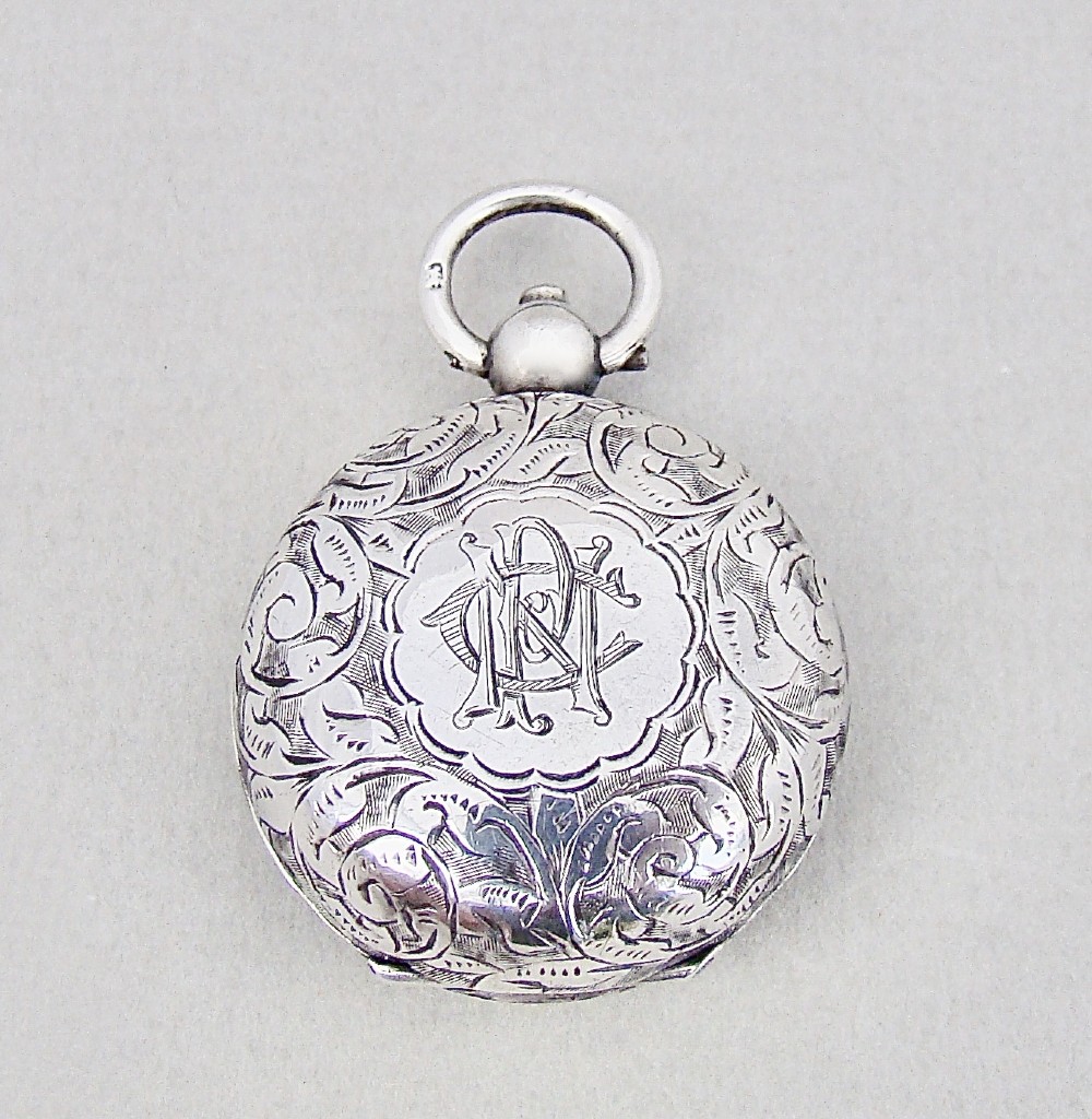EXQUISITE VICTORIAN SILVER SINGLE SOVEREIGN CASE BY MINSHULL & LATIMER, BIRMINGHAM 1896