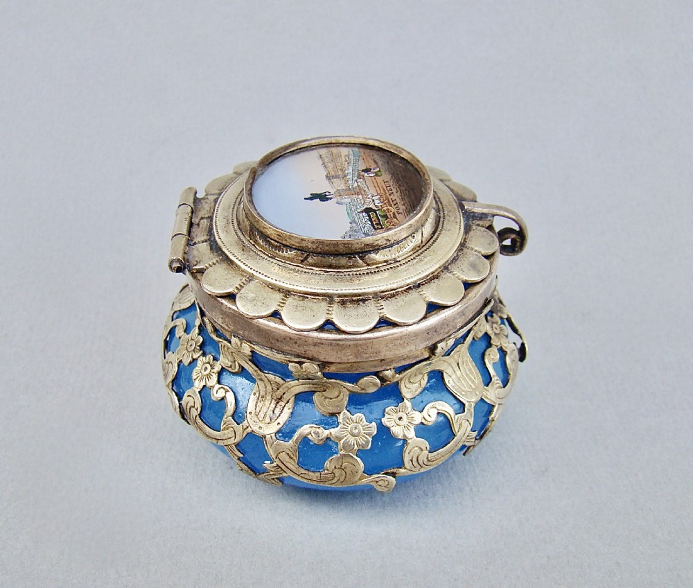 UNUSUAL 19TH C. PALAIS ROYAL GRAND TOUR FRENCH OPALINE GLASS TRINKET BOX, CIRCA 1860 View IV