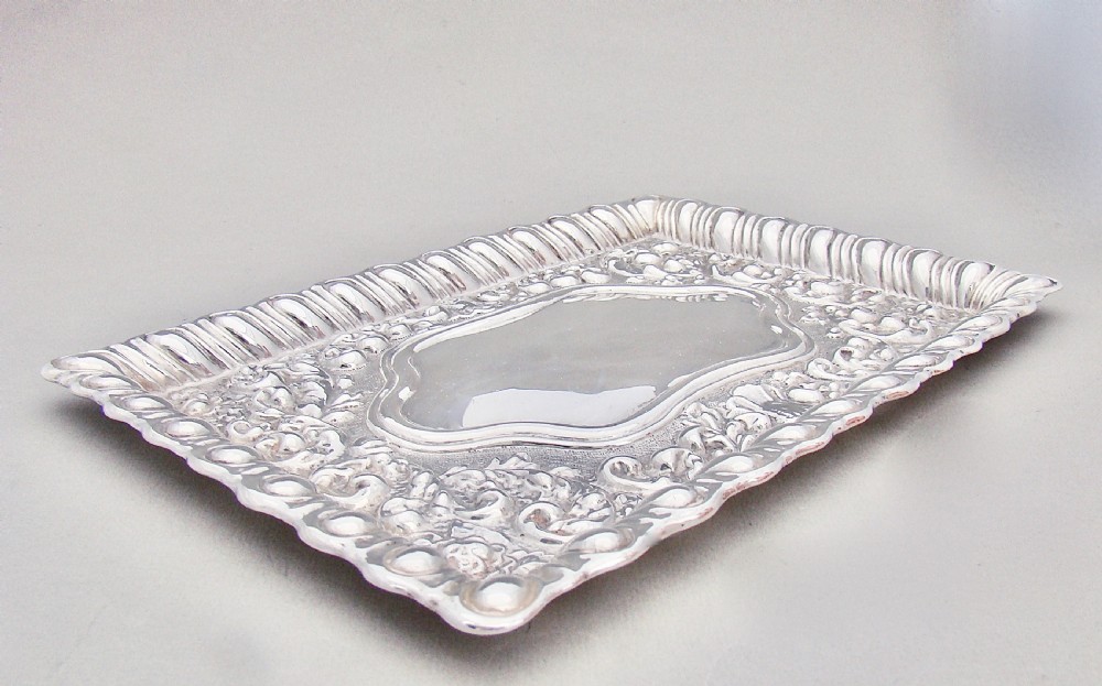 EXQUISITE EDWARDIAN SILVER DRESSING TABLE TRAY BY WILLIAMS LTD, BIRMINGHAM 1906 View II