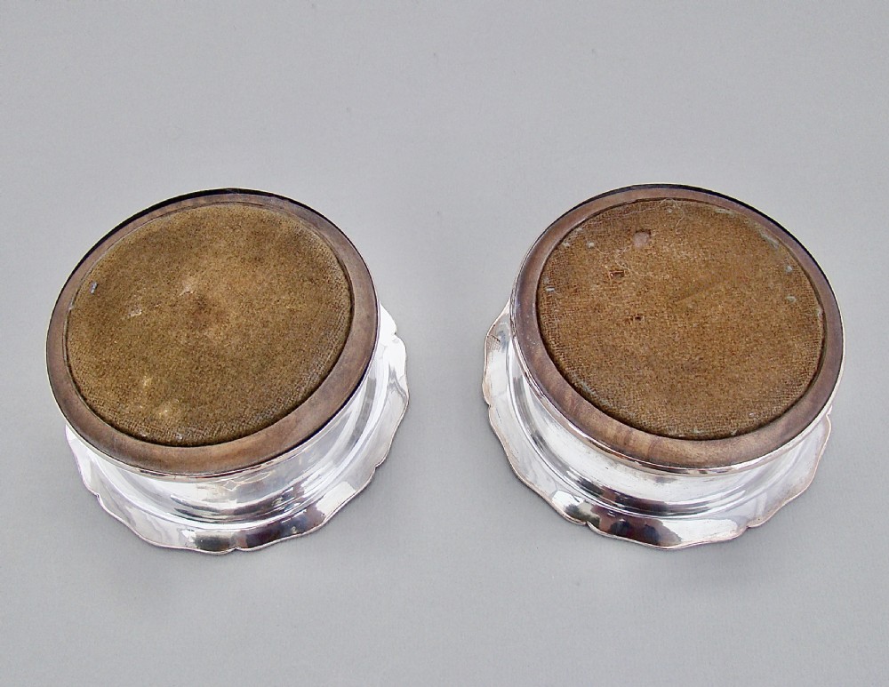PAIR OF GEORGIAN SILVER PLATED WINE COASTERS OR BOTTLE COASTERS, CIRCA 1800 View IV
