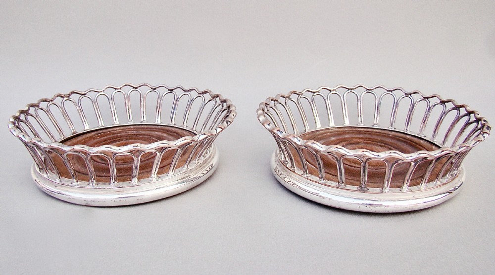 PAIR OF GEORGIAN OLD SHEFFIELD PLATE WIREWORK WINE COASTERS, CIRCA 1800 View III
