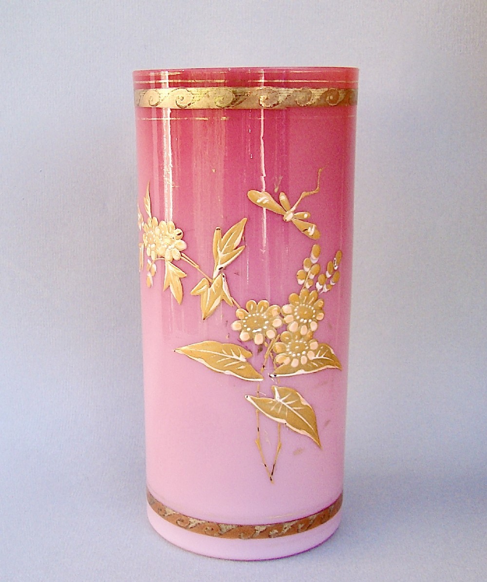 THOMAS WEBB CASED GLASS VASE IN THE JULES BARBE STYLE WITH GILT DECORATIONS, CIRCA 1880