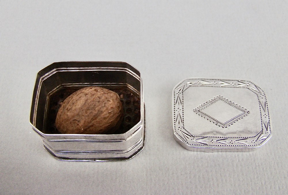 GEORGIAN SILVER NUTMEG GRATER BY JOSEPH WILLMORE, BIRMINGHAM 1801
 View III