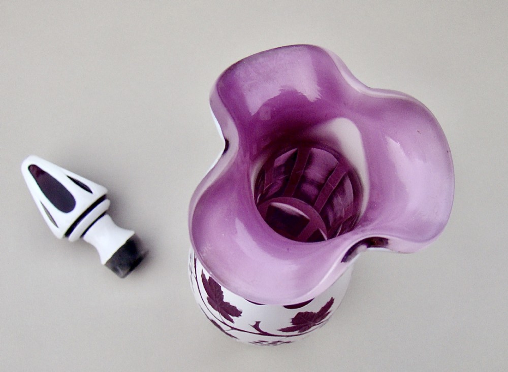 BOHEMIAN AMETHYST OVERLAY GLASS DECANTER, CIRCA 1890 View IV