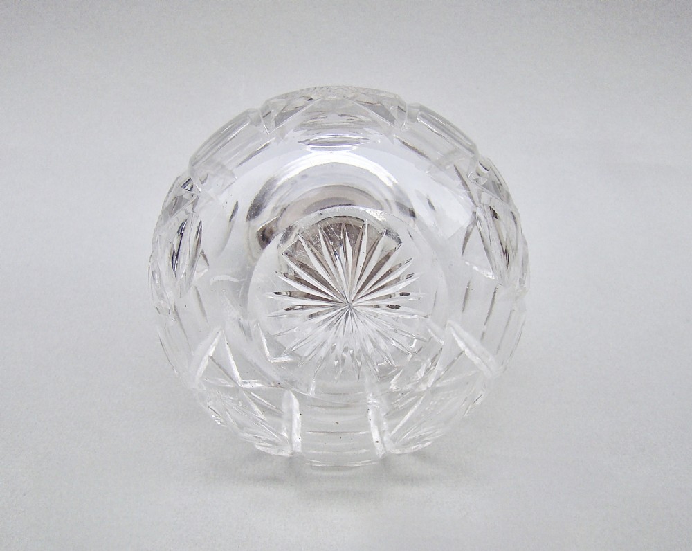 LARGE ART DECO SILVER MOUNTED GUILLOCHE ENAMEL GLASS SCENT BOTTLE BY MAPPIN & WEBB, BIRMINGHAM 1927 View VIII