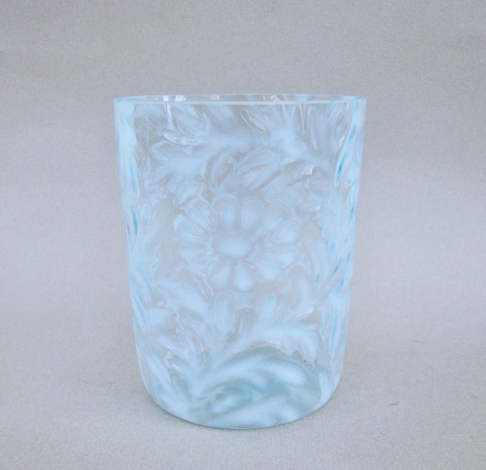 VICTORIAN VASELINE GLASS TURQUOISE BEAKER BY WHITEFRIARS, CIRCA 1890