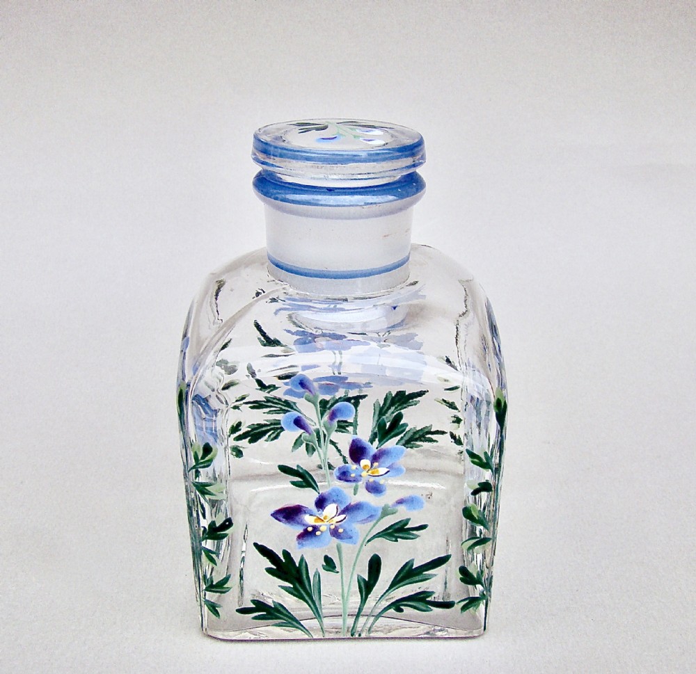 19TH CENTURY FRENCH ENAMELLED GLASS COLOGNE BOTTLE, CIRCA 1890