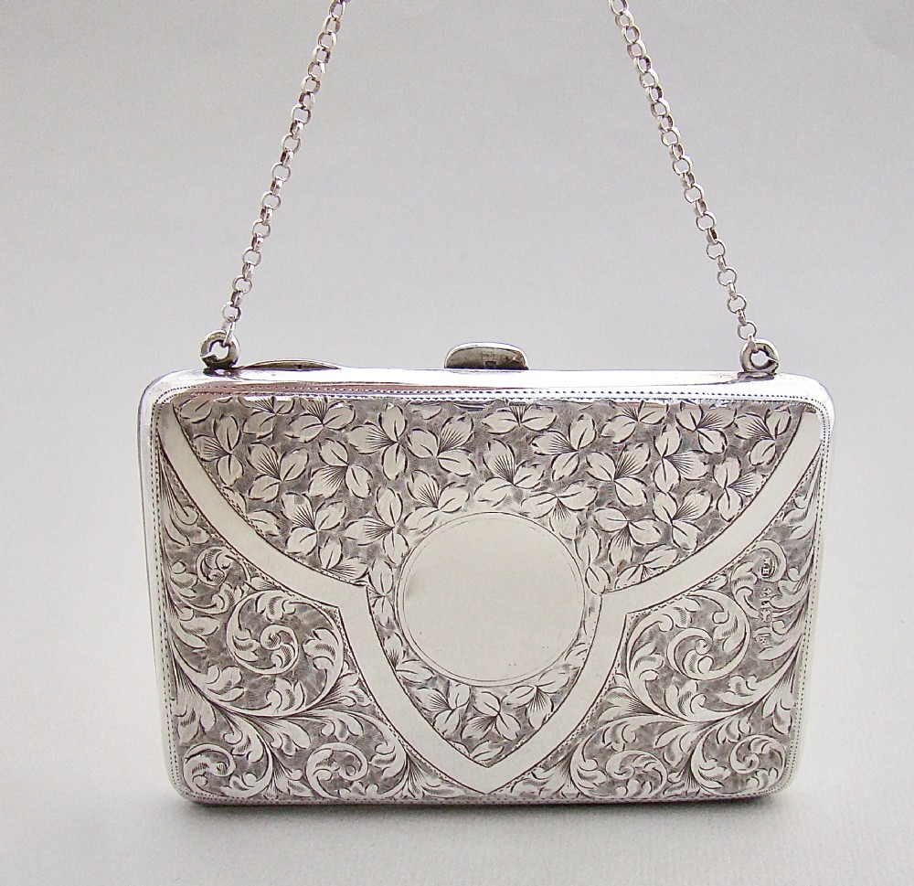 EXQUISITE EDWARDIAN SILVER SILVER CARD CASE & AIDE MEMOIRE BY WILLIAM HAYES , BIRMINGHAM 1909