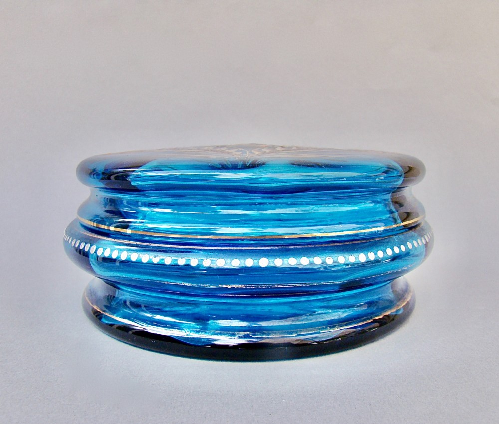 FABULOUS 19TH CENTURY FRENCH LARGE ENAMELLED GLASS DRESSING TABLE JAR , CIRCA 1890
 View VII