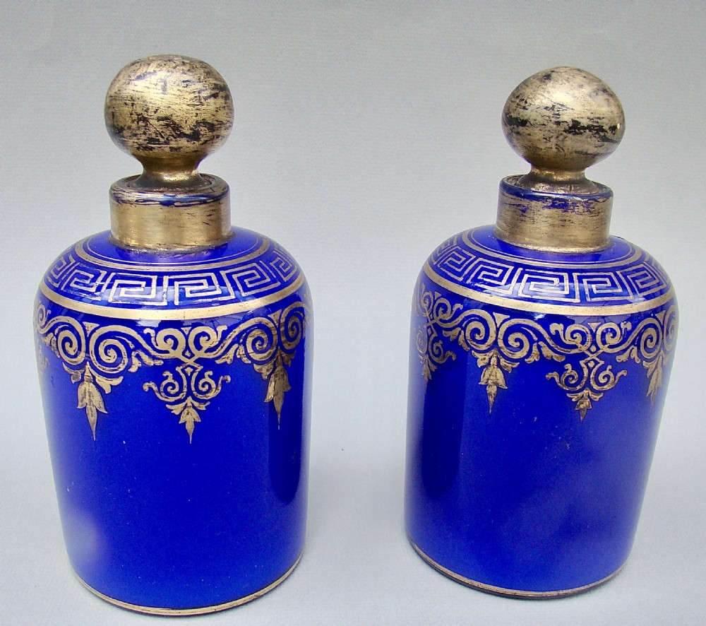 FABULOUS PAIR OF FRENCH PALAIS ROYAL OPALINE & GILT GLASS SCENT BOTTLES, CIRCA 1880 View II