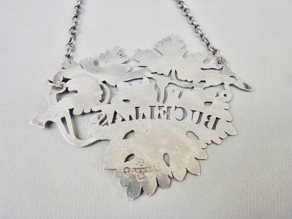 RARE GEORGIAN SILVER VINE LEAF LABEL FOR 