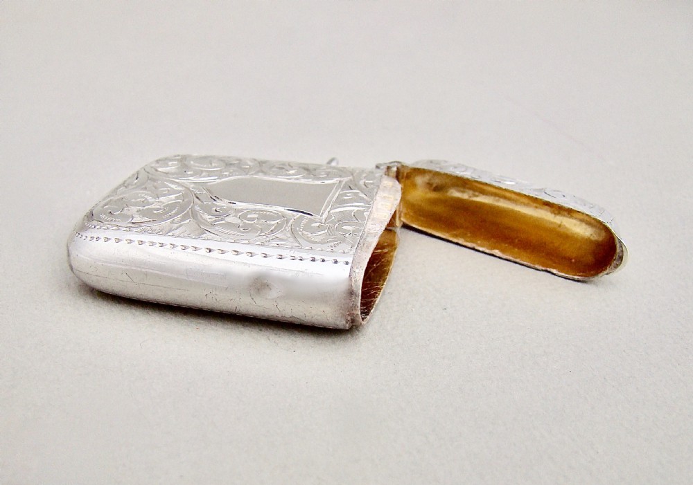 GOOD GEORGE V SILVER VESTA CASE BY JOHN ROSE, BIRMINGHAM 1912
 View V