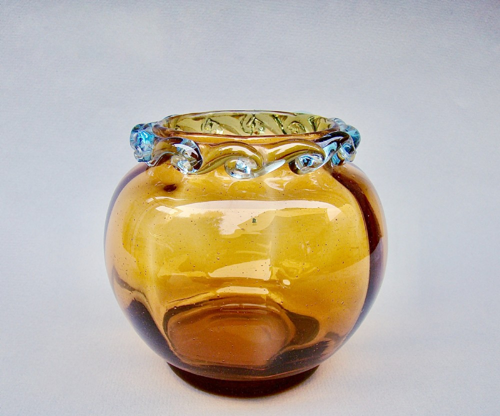 VICTORIAN AMBER GLASS SPECIMEN VASE, CIRCA 1890
 View V