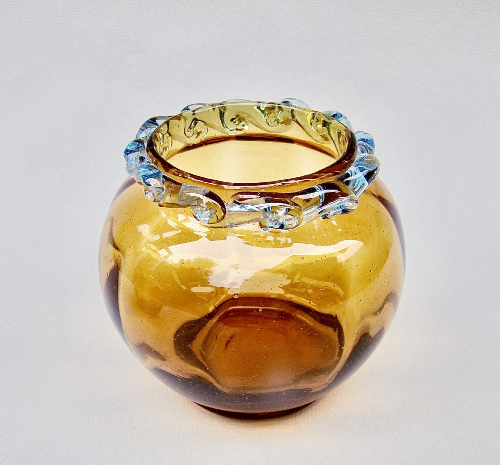 VICTORIAN AMBER GLASS SPECIMEN VASE, CIRCA 1890
