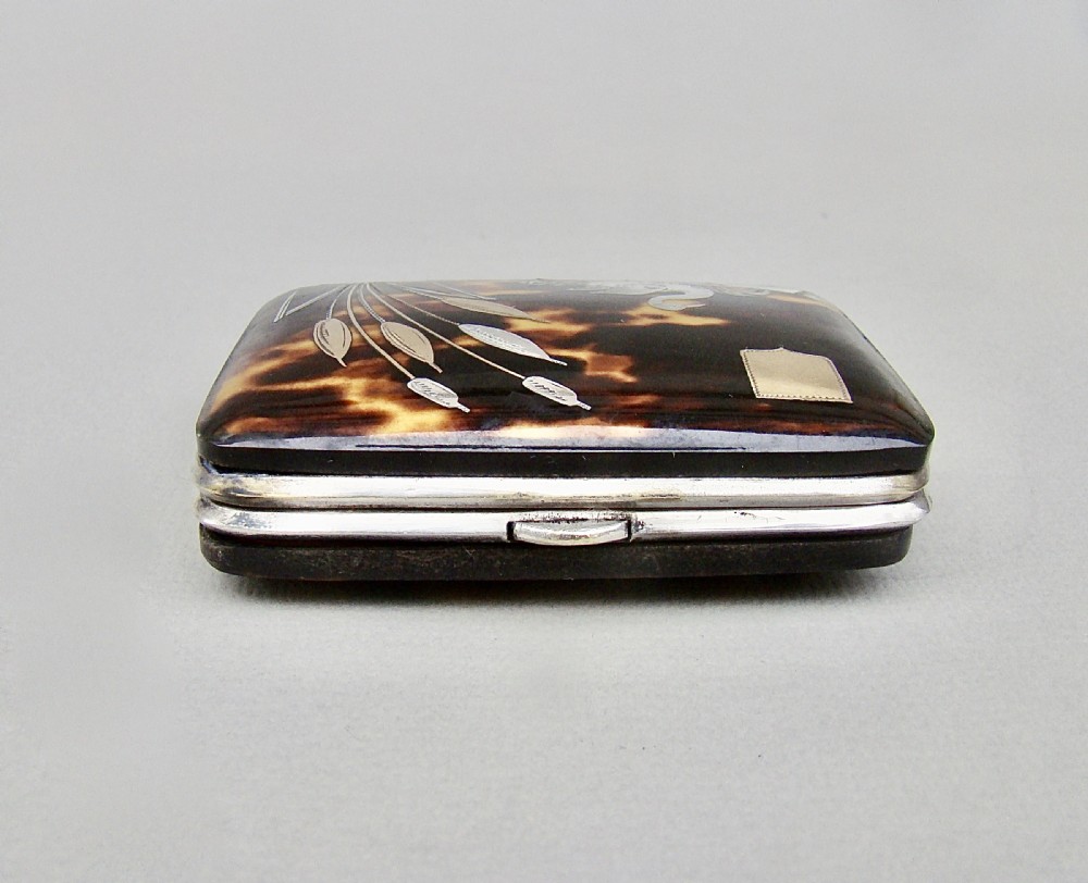 STUNNING VICTORIAN SILVER AESTHETIC MOVEMENT SILVER & PIQUE TORTOISESHELL PURSE , CIRCA 1880 View V