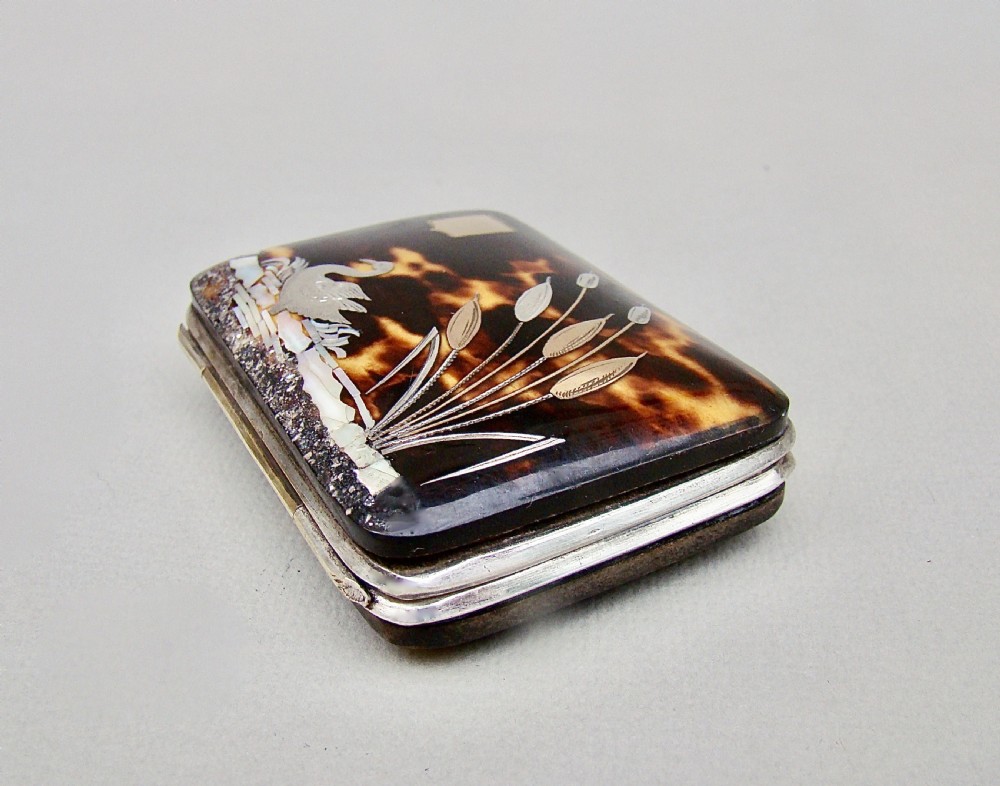 STUNNING VICTORIAN SILVER AESTHETIC MOVEMENT SILVER & PIQUE TORTOISESHELL PURSE , CIRCA 1880 View VI